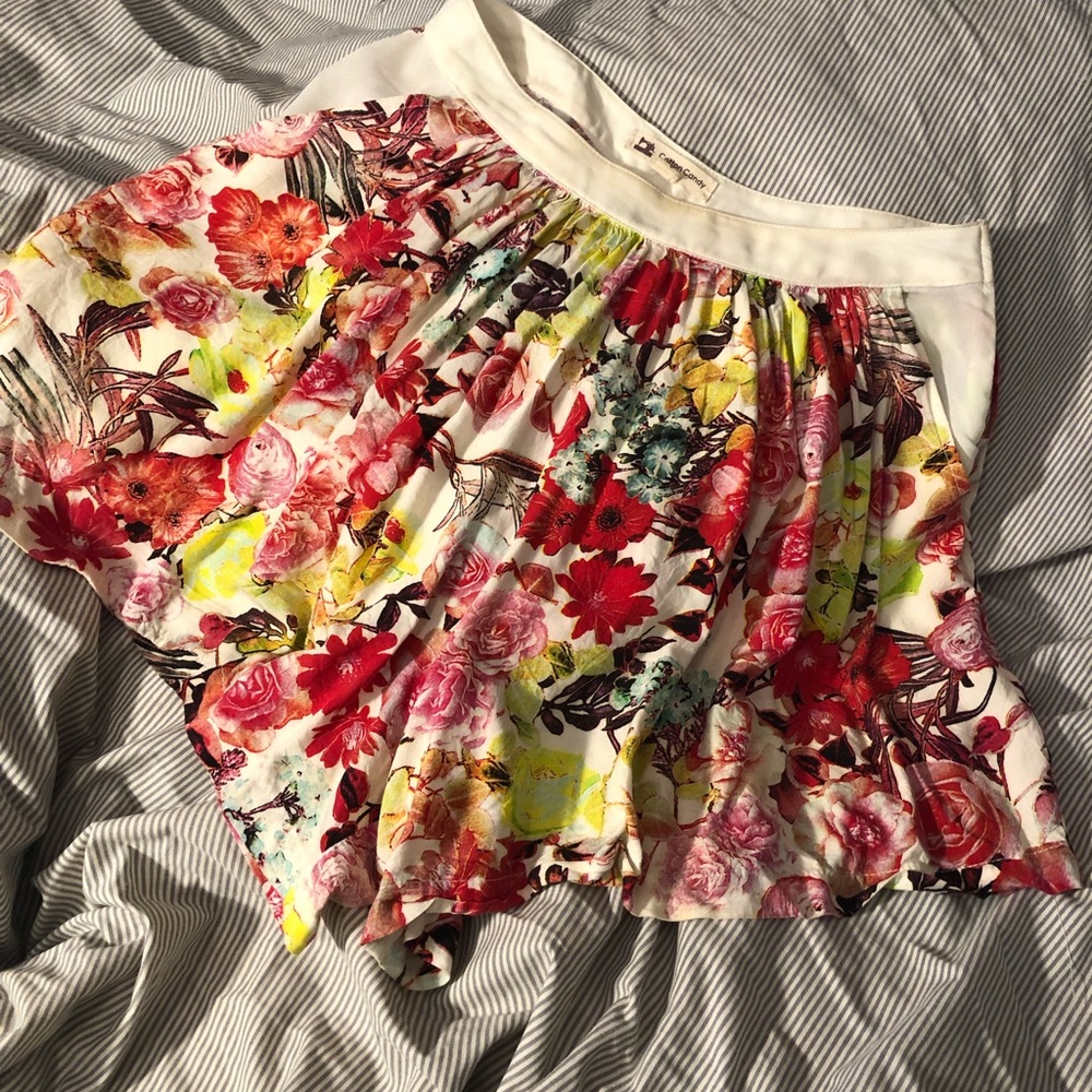 Floral cotton candy shorts